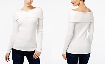 INC International Concepts Ribbed Off-The-Shoulder Top, Only at Macy's